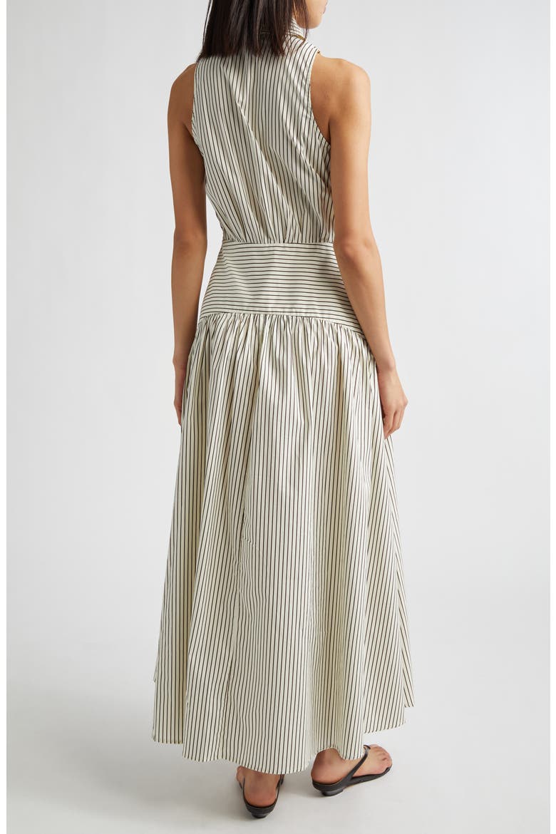 Romy Sleeveless Maxi Shirtdress, Alternate, color, IVORY/ DARK OAK MICRO STRIPE