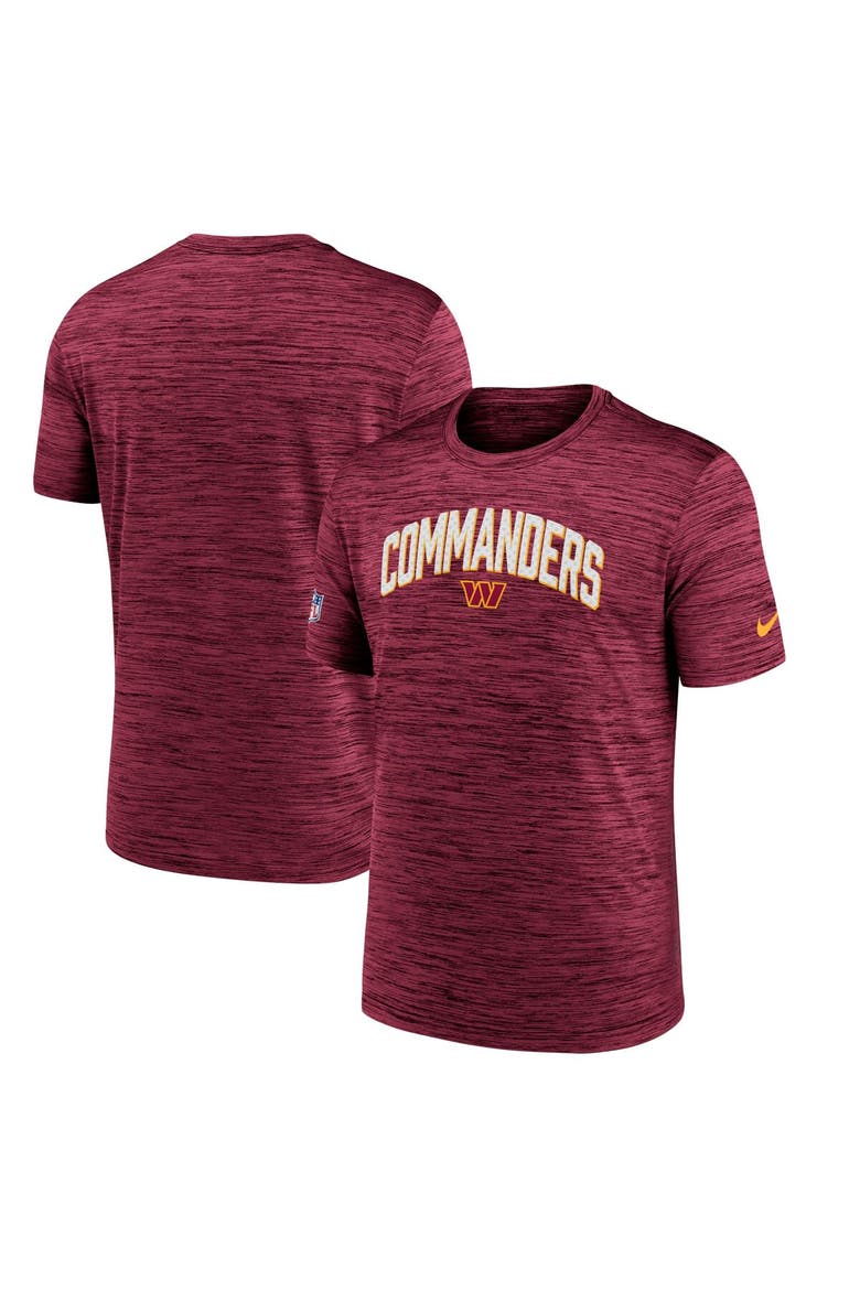Men's Nike Burgundy Washington Commanders Sideline Velocity Athletic Stack Performance T-Shirt, Alternate, color, Burgundy