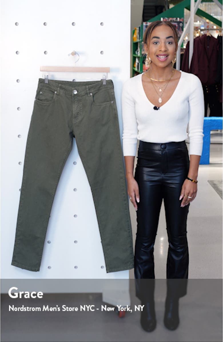 Slim Fit Stretch Cotton Five Pocket Pants, sales video thumbnail