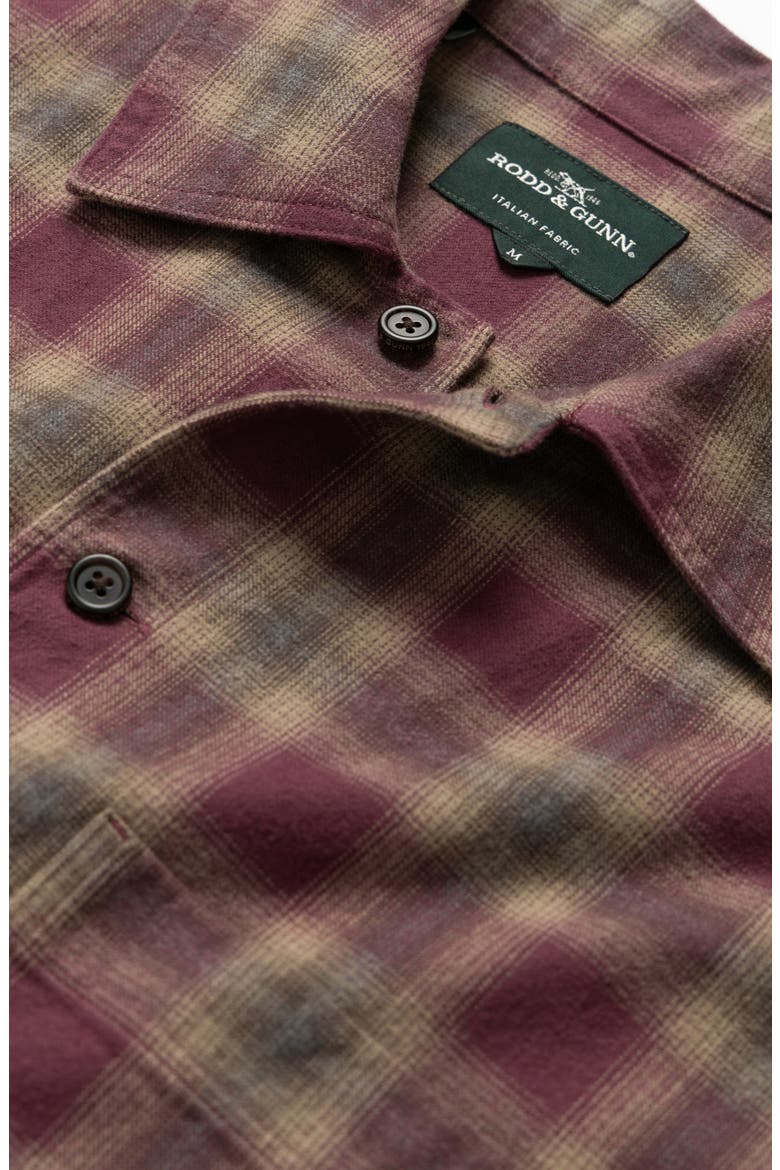 Huntly West Plaid Organic Cotton Shirt, Alternate, color, RHUBARB
