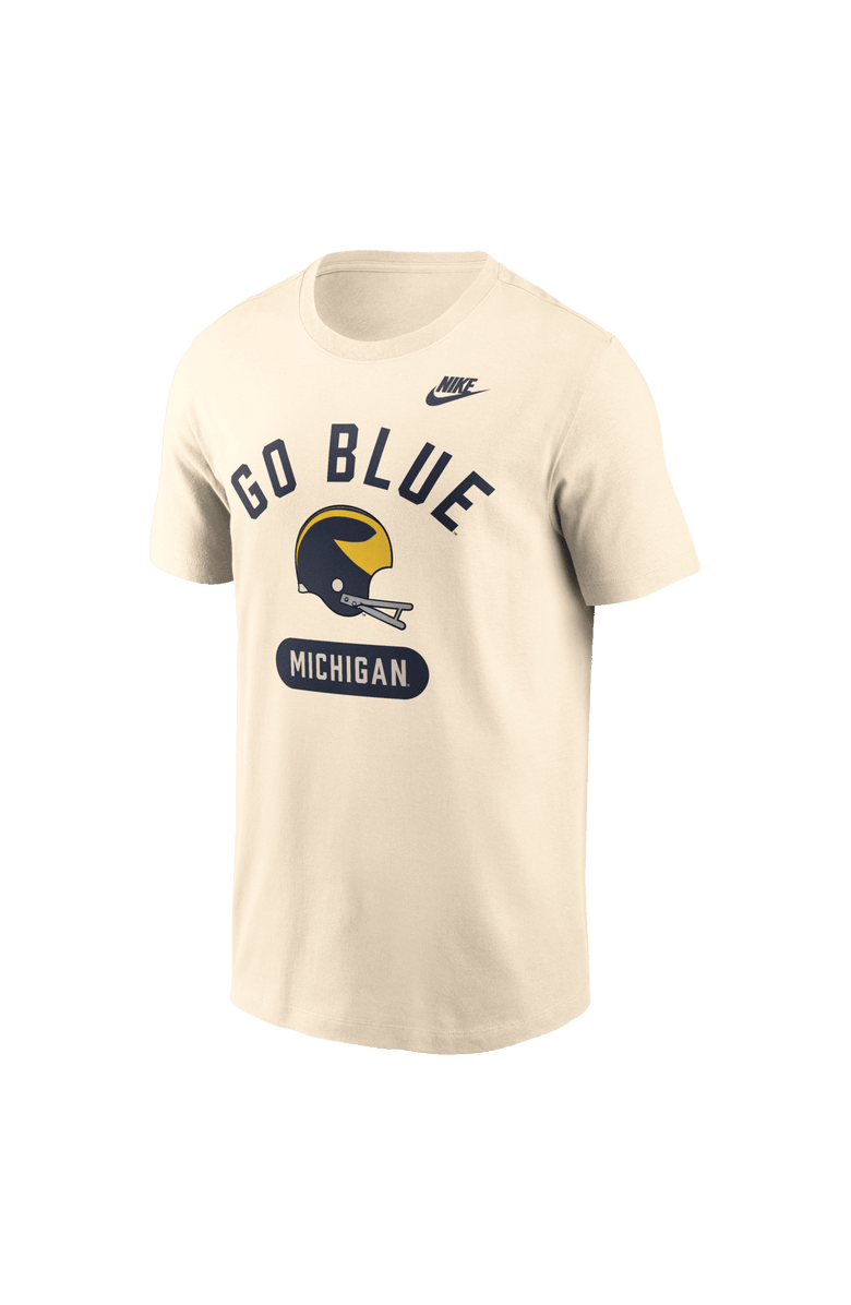 Nike Men's Nike Natural Michigan Wolverines Legacy Arch Helmet T-Shirt, Alternate, color, Natural