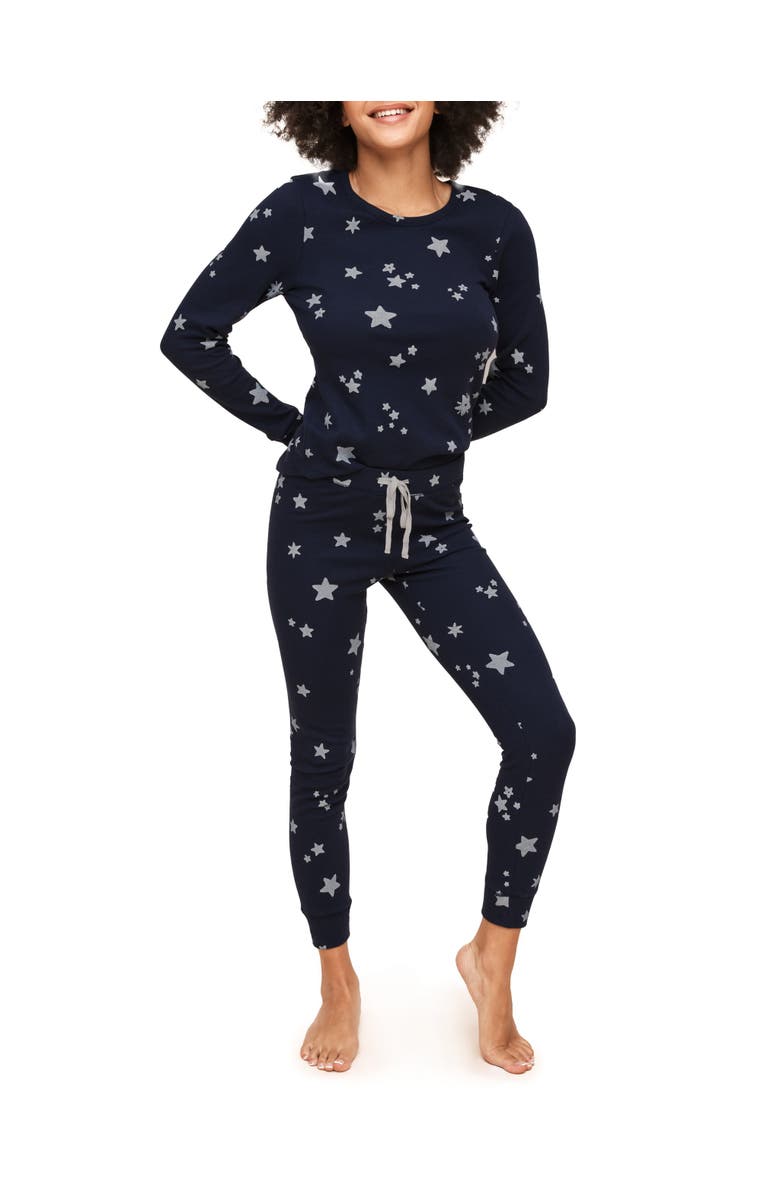 Adore Me Muriel Pajama Long-Sleeve Top & Legging Set, Main, color, Novelty Blue