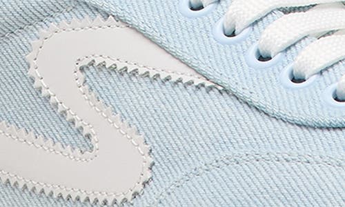 Stuart Weitzman Low Top Runaround Sneakers With Suede Finish In Light Blue/white