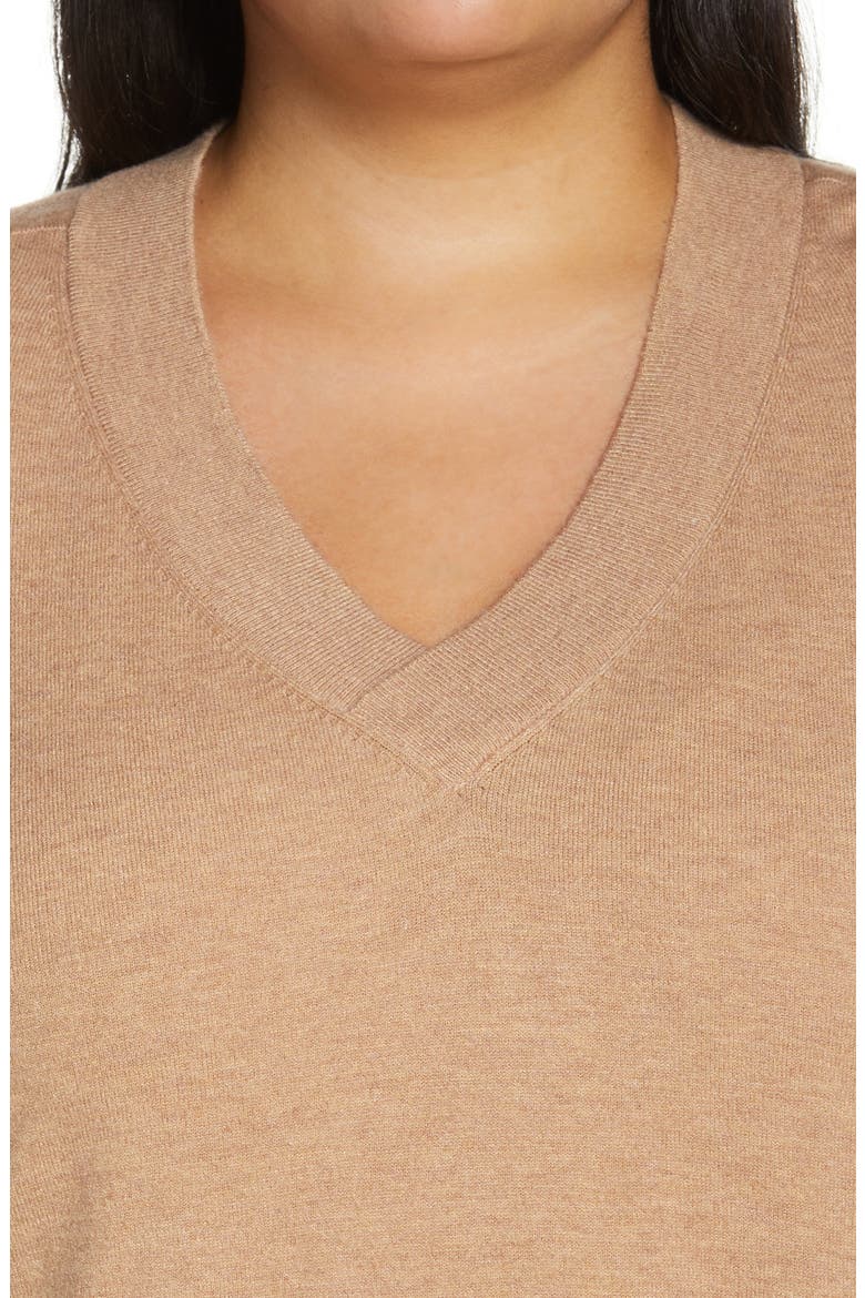 Step Hem Tunic Sweater, Alternate, color, COZY CAMEL HEATHER