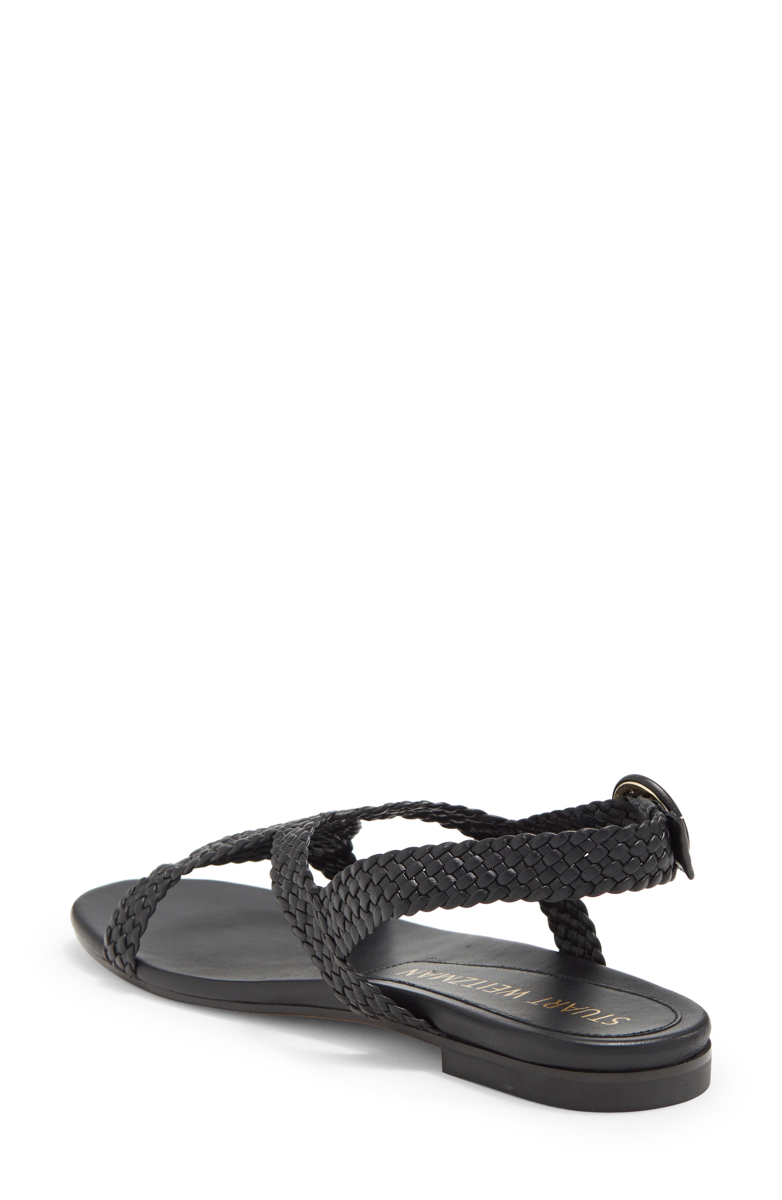 Stuart Weitzman Teodora Braided Metallic Slingback Sandal, Alternate, color, 
