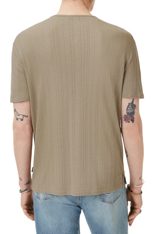 John Varvatos Ciel Variegated Rib Henley In Green