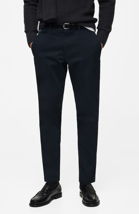 Slim Fit Flat Front Cotton Stretch Twill Chinos