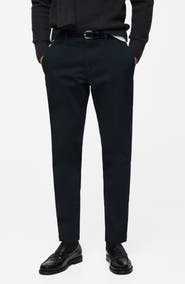 MANGO Slim Fit Flat Front Cotton Stretch Twill Chinos