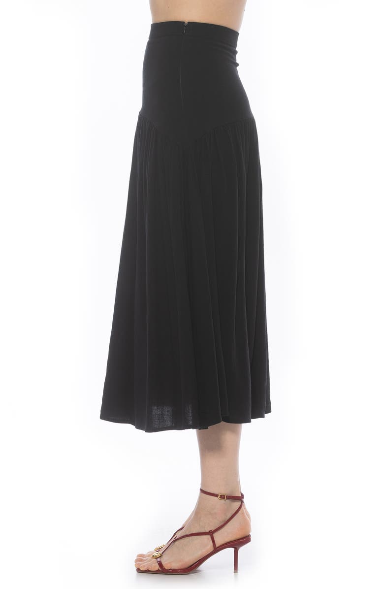 Alexia Admor Michel High Waist Shirred Midi Skirt, Alternate, color, Black