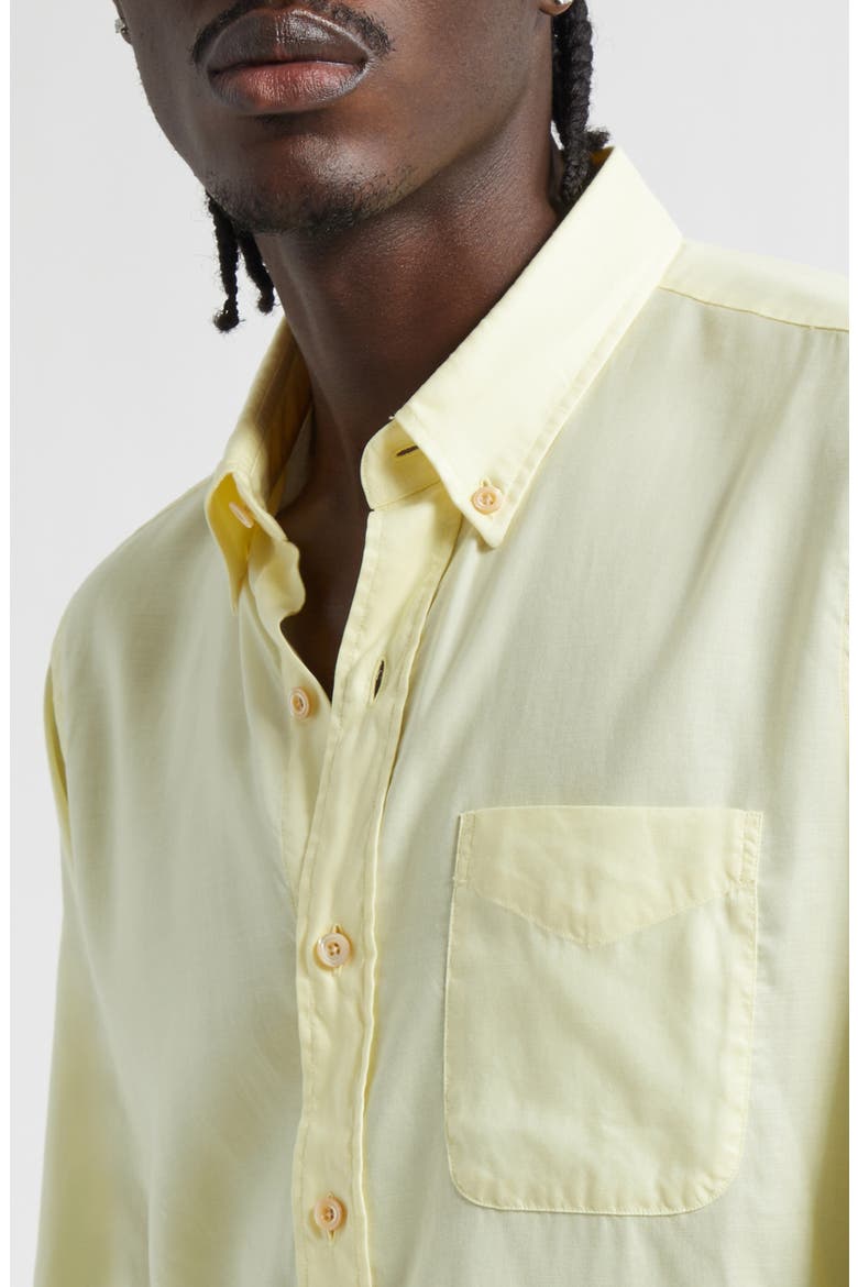 Light Fluid Gabardine Button-Down Shirt, Alternate, color, VANILLA