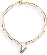 MESHMERISE Diamond Initial Charm Bracelet