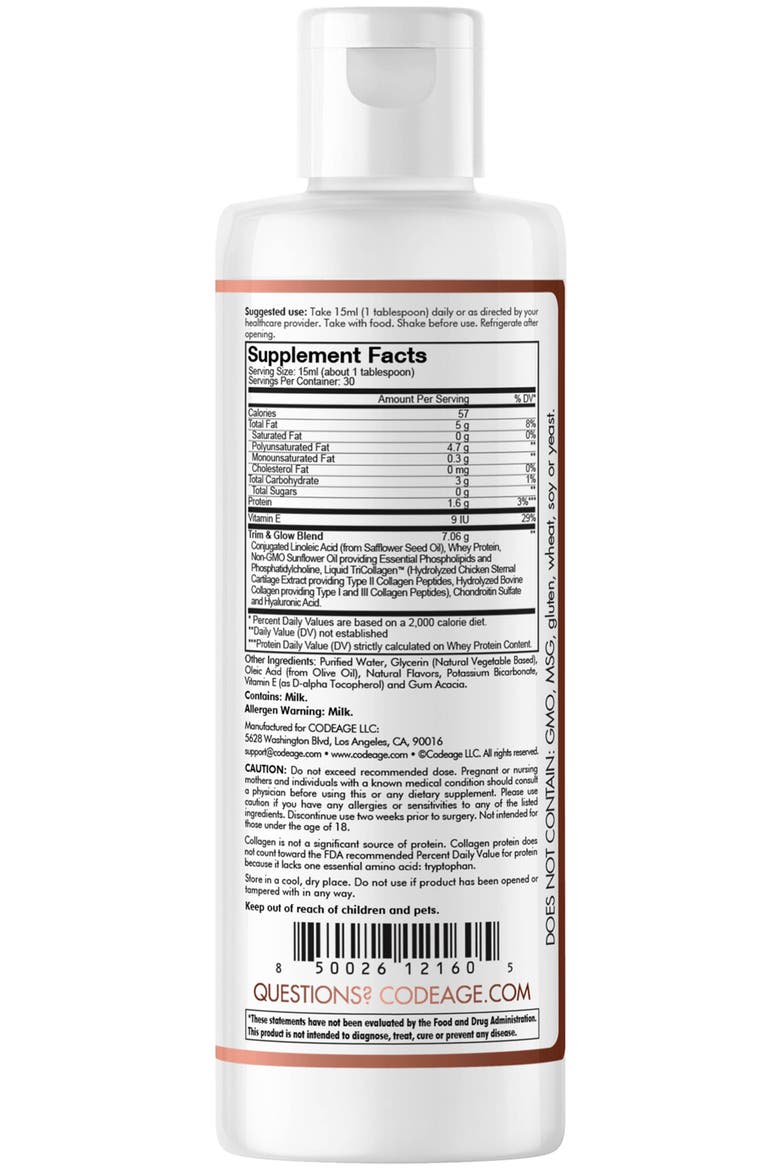 Liquid Collagen Trim & Glow Supplement Chocolate, Alternate, color, White