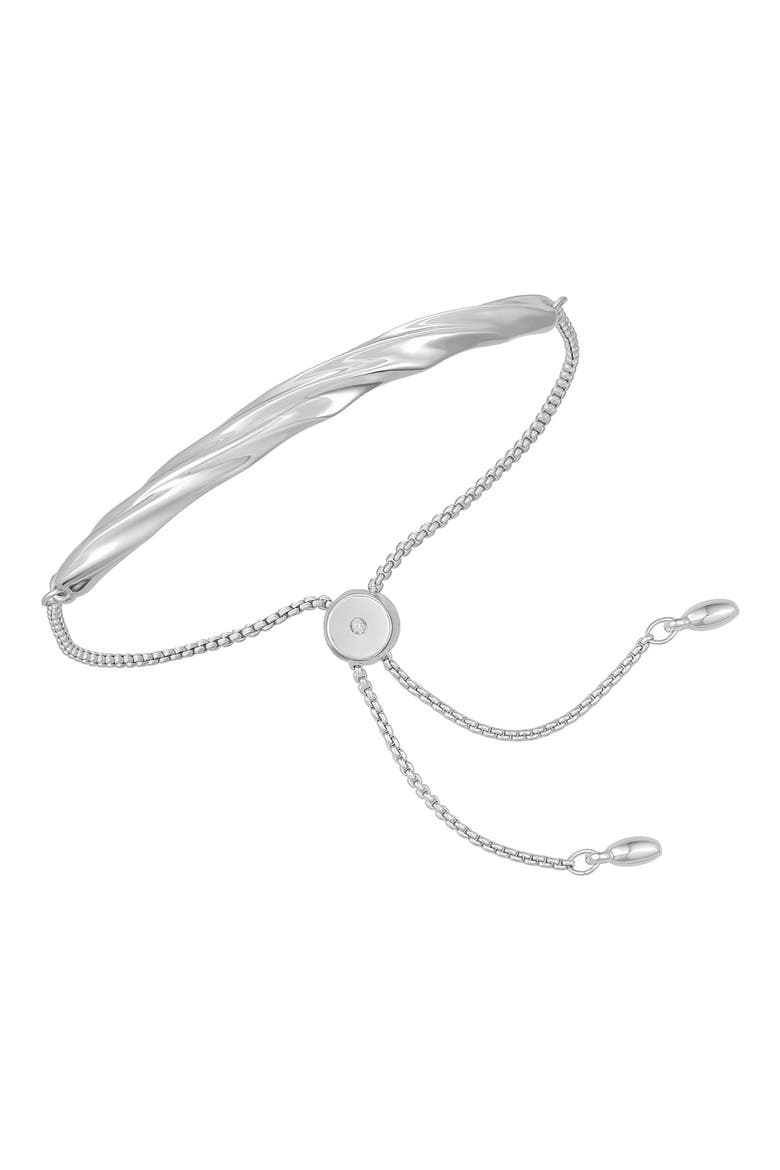 Twisted Bar Slider Bracelet, Main, color, SILVER TONE