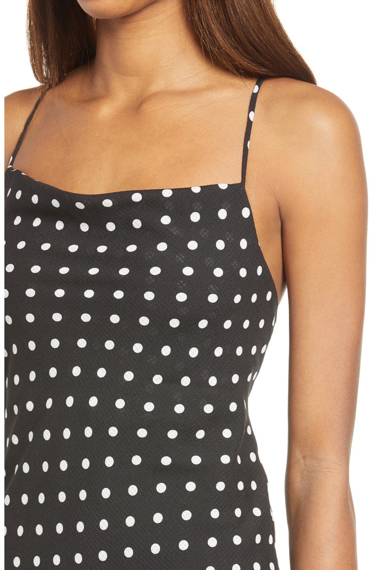 Dot Midi Dress, Alternate, color, BLACK SPOT