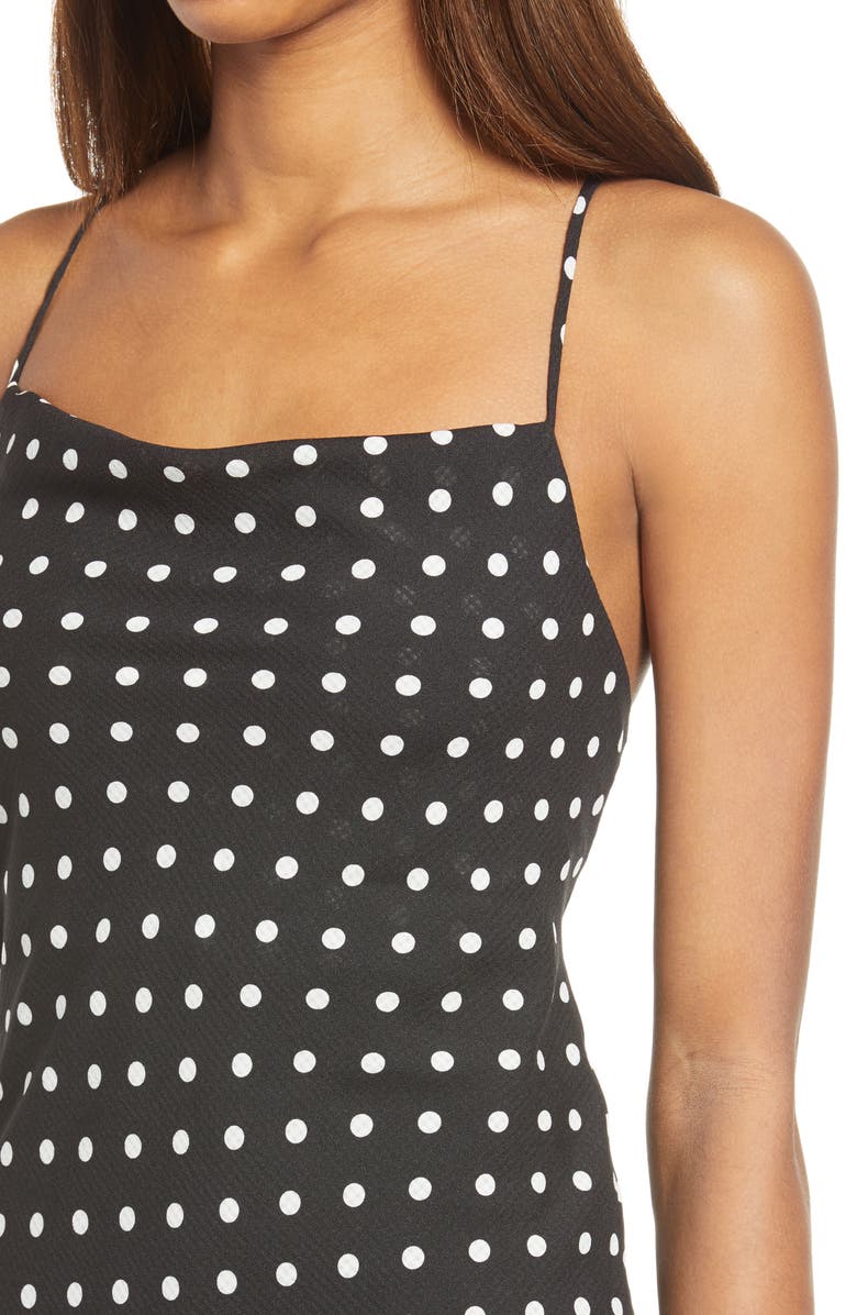 Bardot Dot Midi Dress, Alternate, color, 