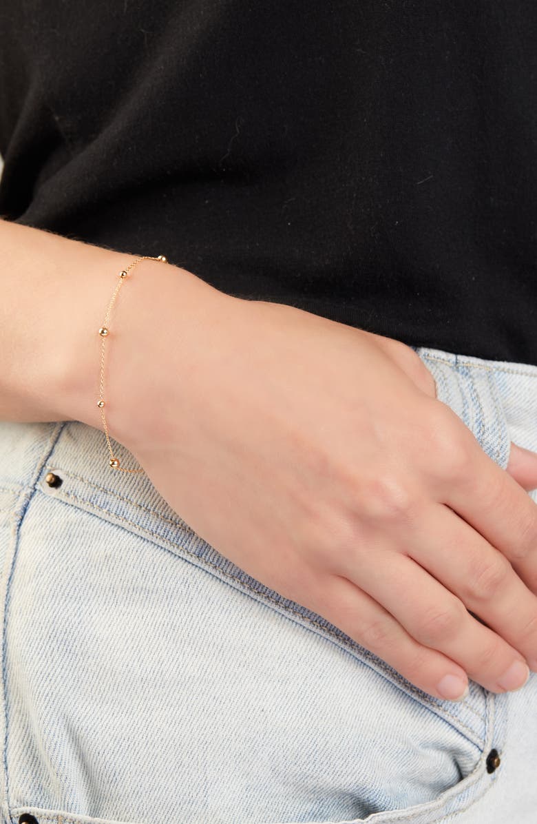 Bony Levy 14K Gold Alternating Beaded Chain Bracelet, Alternate, color, 