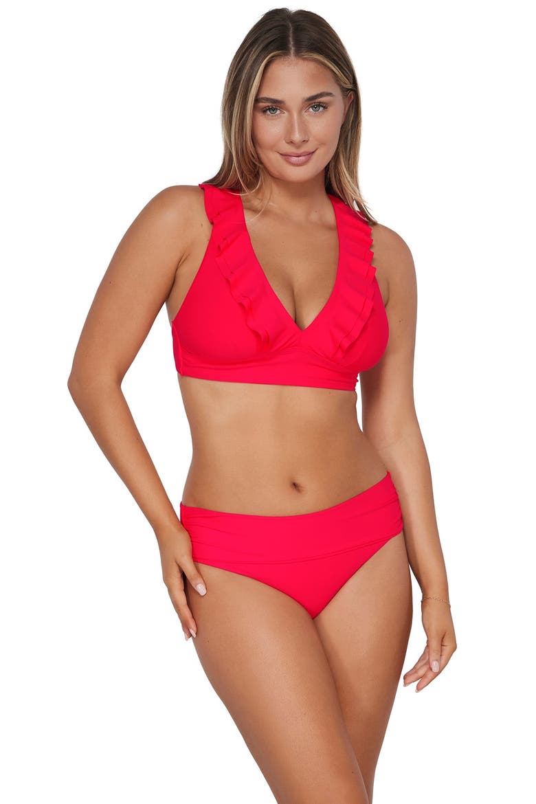 Willa Wireless Bikini Swimsuit Top - F Cup, Main, color, Geranium