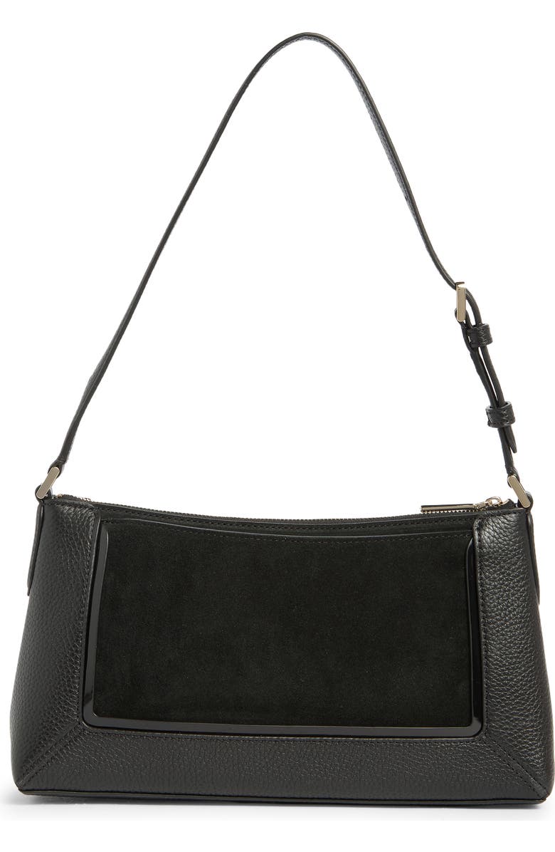 Kate Spade New York lena suede & pebbled leather shoulder bag, Alternate, color, Black Multi