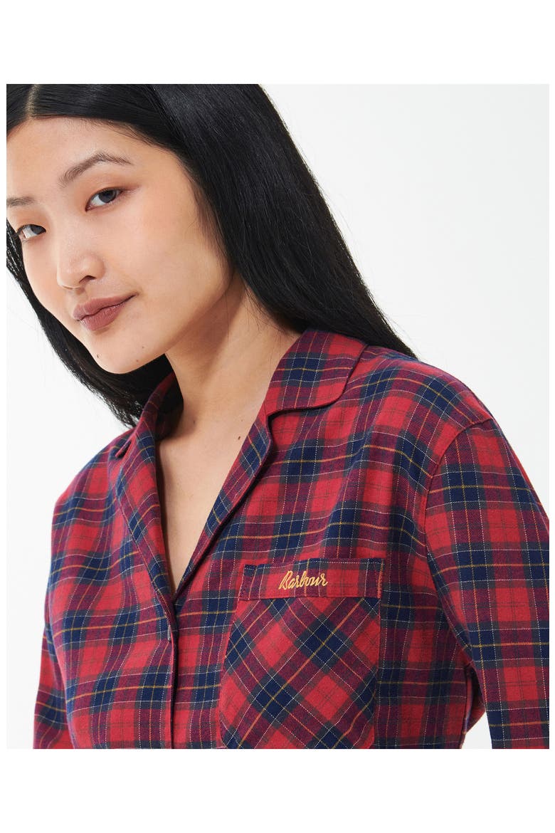 Etta Tartan Brushed Cotton Nightshirt, Alternate, color, SMALL RED TARTAN