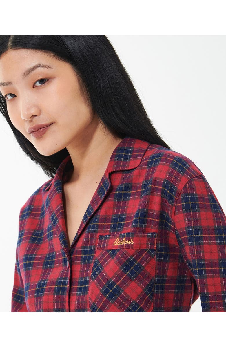 Barbour Etta Tartan Brushed Cotton Nightshirt, Alternate, color, Small Red Tartan