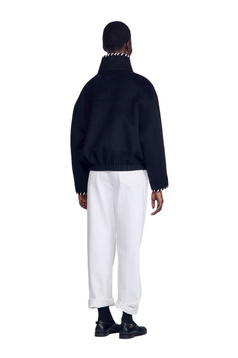 Jacket with topstitched details, Alternate, color, Black