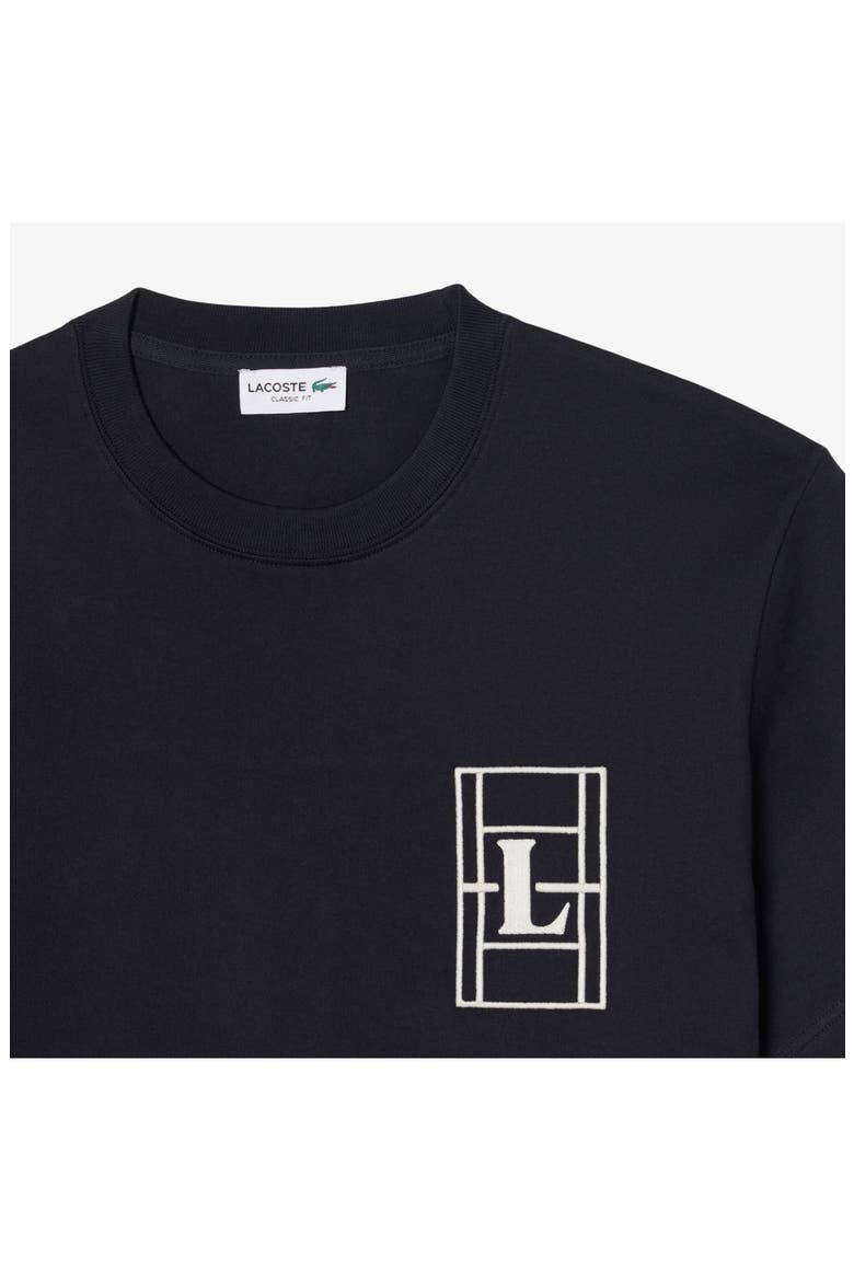 Embroidered Court Logo Cotton T-Shirt, Alternate, color, BLACKBIRD