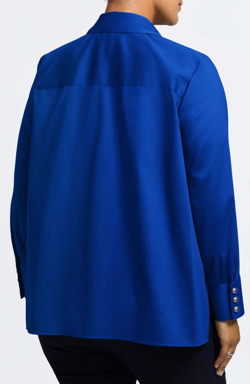 Foxcroft Pearly Bead Button-up Shirt In Blue