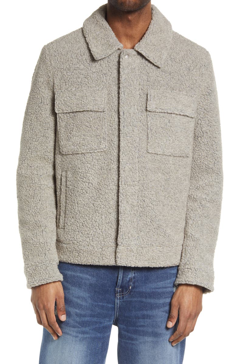 AllSaints Asama Fleece Button-Up Shirt Jacket, Alternate, color, 