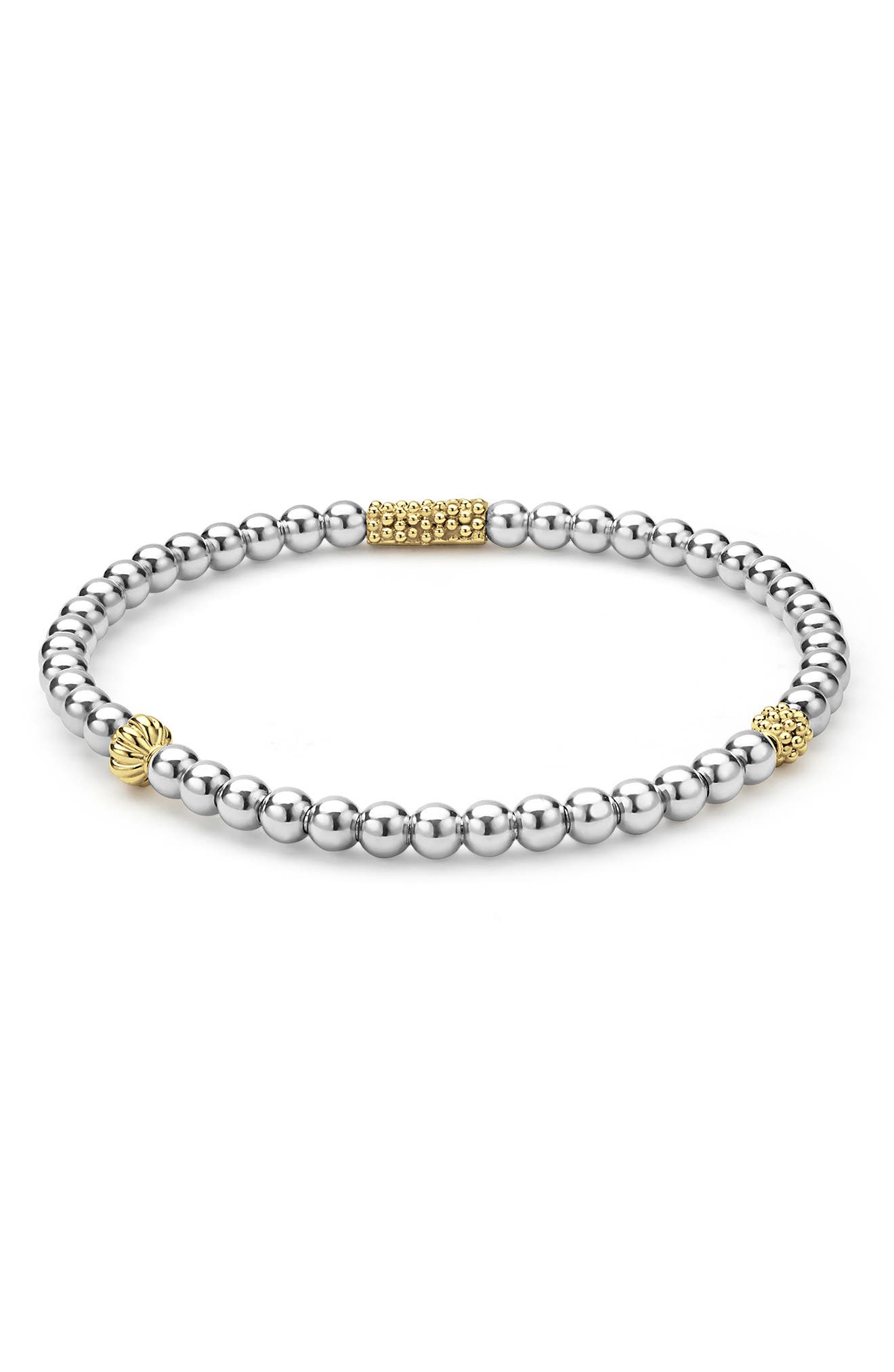 LAGOS Two-Tone Caviar Icon Stretch Bracelet (Women) | Nordstrom