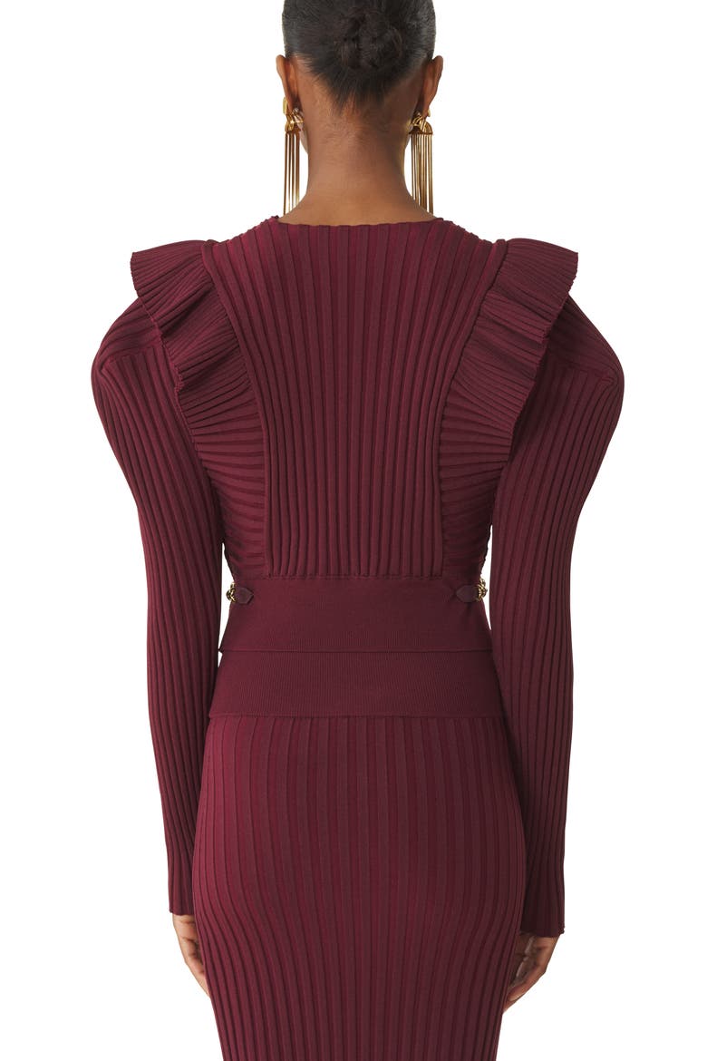 Viscose Bib Sweater, Alternate, color, Red
