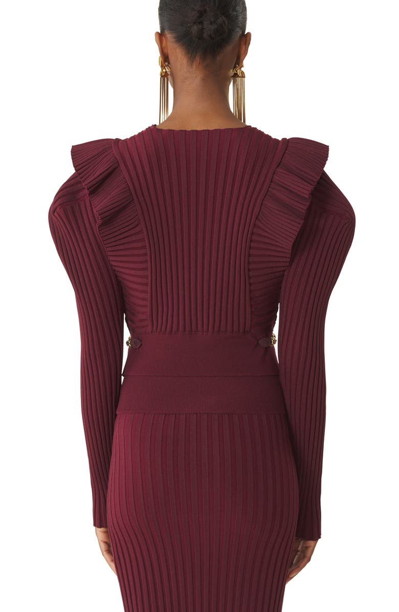 Lanvin Viscose Bib Sweater, Alternate, color, Red