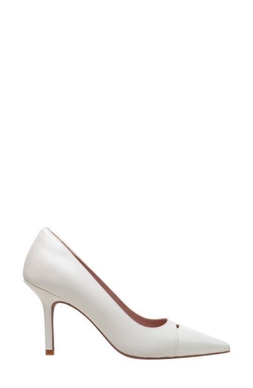 Linea Paolo Prue Pointed Cap Toe Pump In White