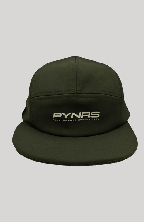Pynrs Performance Streetwear Pynrs 5 Panel Run Cap In Deep Olive