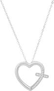Queen Jewels Cubic Zirconia Heart Cross Pendant Necklace