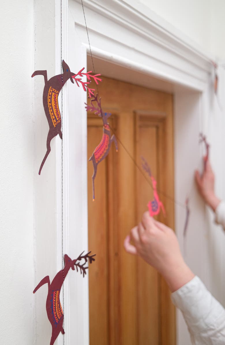 East End Press Paper Reindeer Sewn Garland, Alternate, color, Mixed