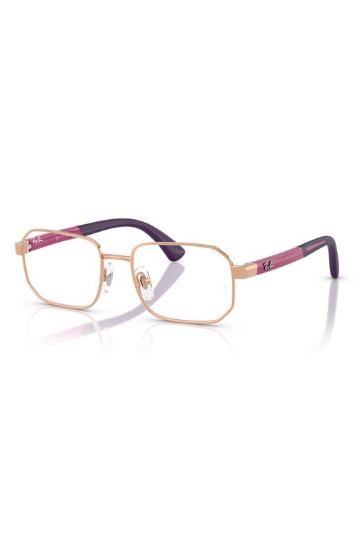Ray Ban Ray-ban Kids' 48mm Irregular Optical Glasses In Rose Gold