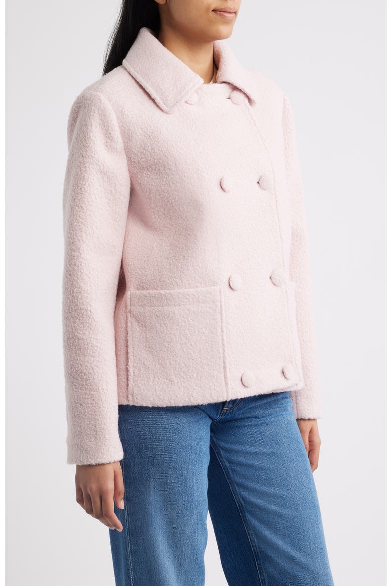 Short Bouclé Coat, Alternate, color, PINK