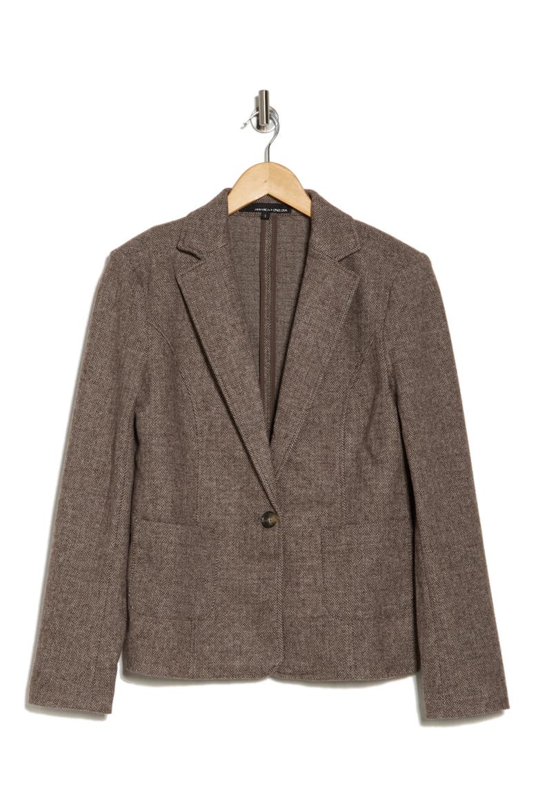 Herringbone Sport Coat, Alternate, color, BROWN