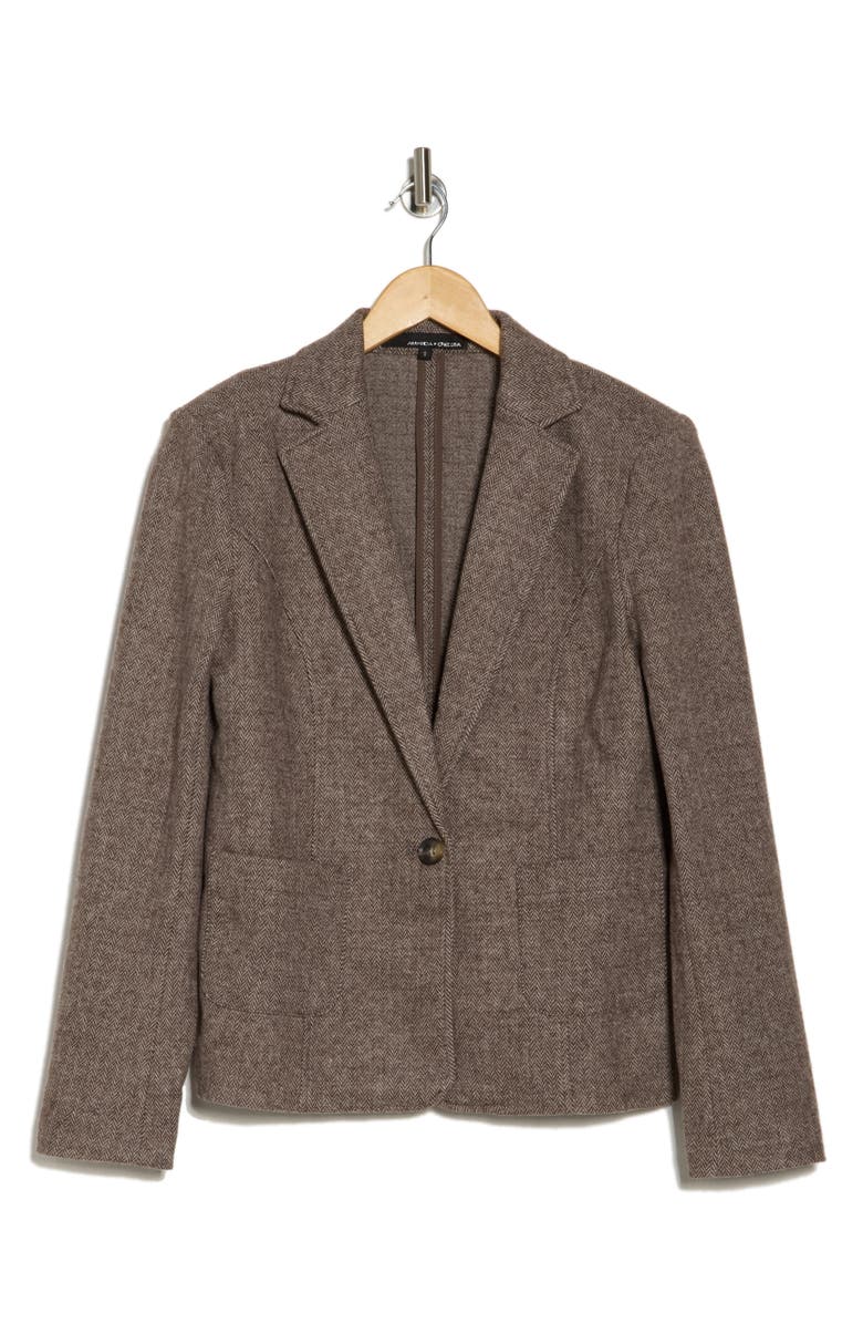 Amanda & Chelsea Herringbone Sport Coat, Alternate, color, Brown