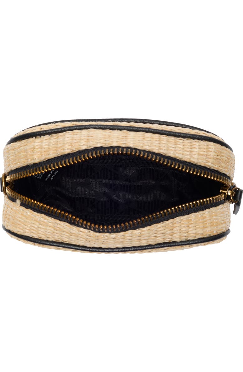 Kurt Geiger London Chiswick Raffia Camera Bag, Alternate, color, Tan/ Black Combo
