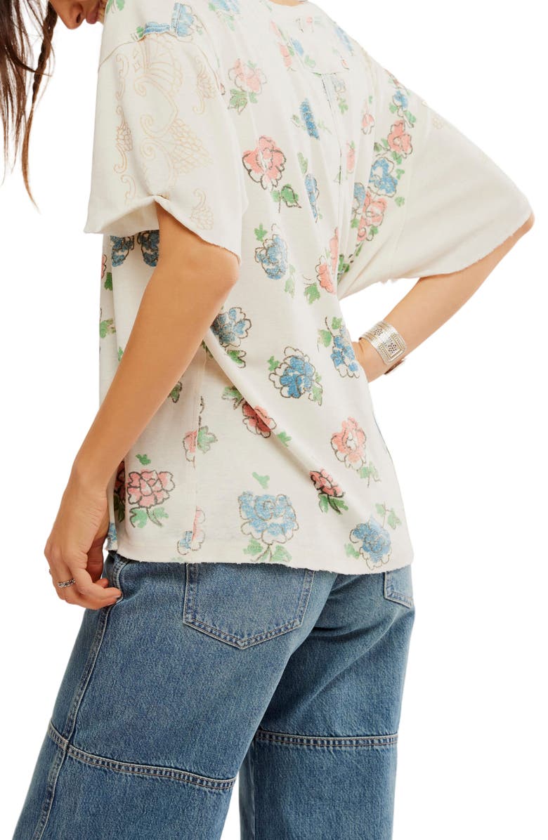 Free People Bohème Oversize Floral Cotton T-Shirt, Alternate, color,