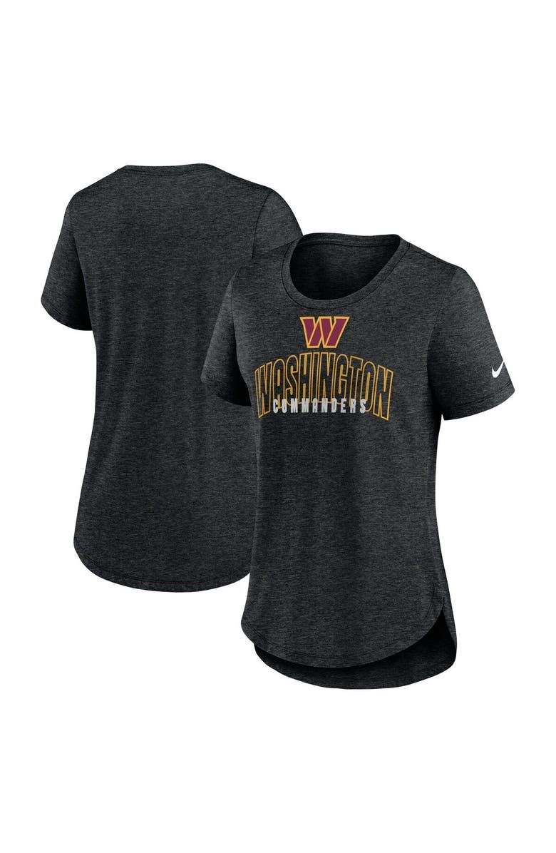 Nike Women's Nike Heather Black Washington Commanders Fashion Tri-Blend T-Shirt, Main, color, 