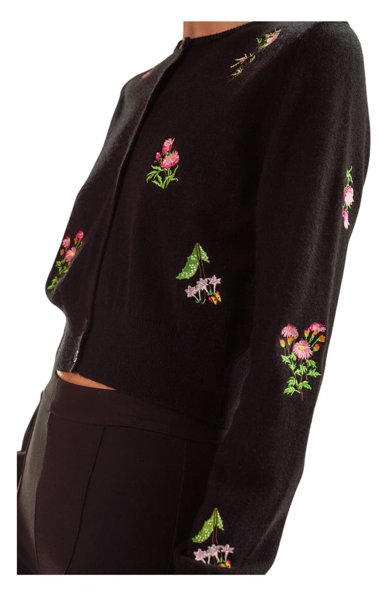 Cynthia Rowley Forget Me Not Cardigan, Alternate, color, Black Multi