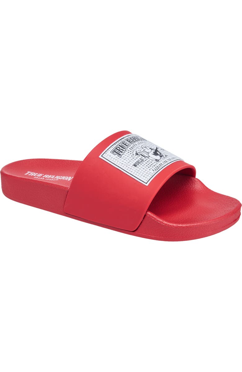 True Religion Kendra Pool Slide, Main, color, Red