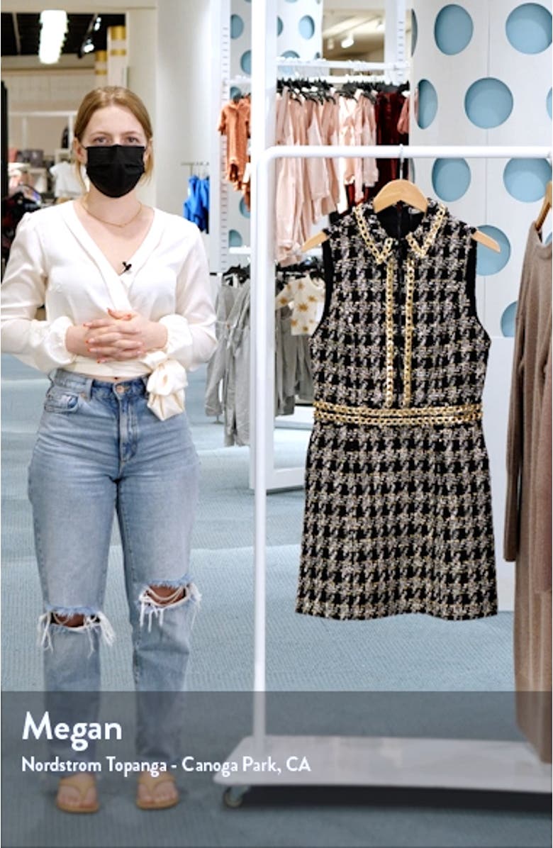 Ellis Chain Detail Cotton Blend Tweed Dress, sales video thumbnail