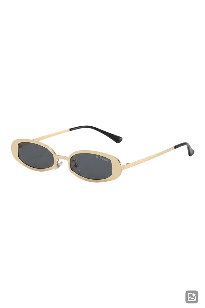 Sable 51mm Oval Sunglasses, Alternate, color, GOLD/ BLACK