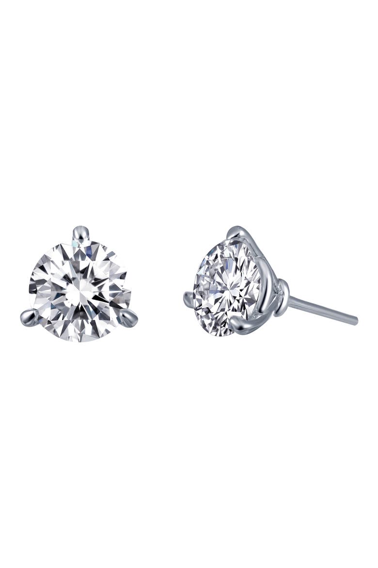 Simulated Diamond Stud Earrings, Main, color, SILVER/ CLEAR