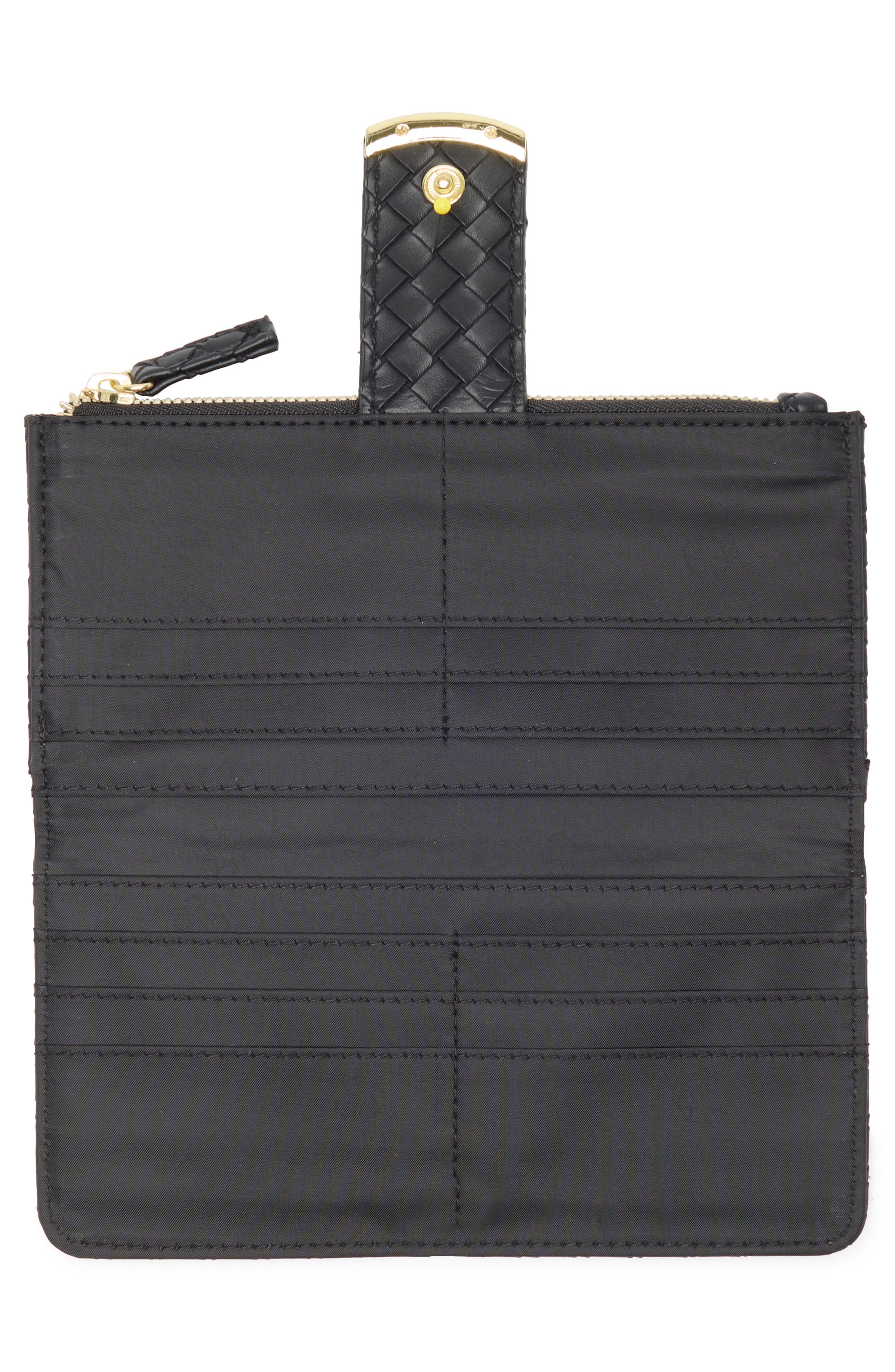 Lottie Woven Wallet, Alternate, color, BLACK