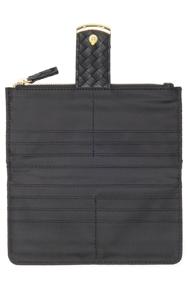 MUNDI SMALL LEATHER GOODS Lottie Woven Wallet, Alternate, color, Black