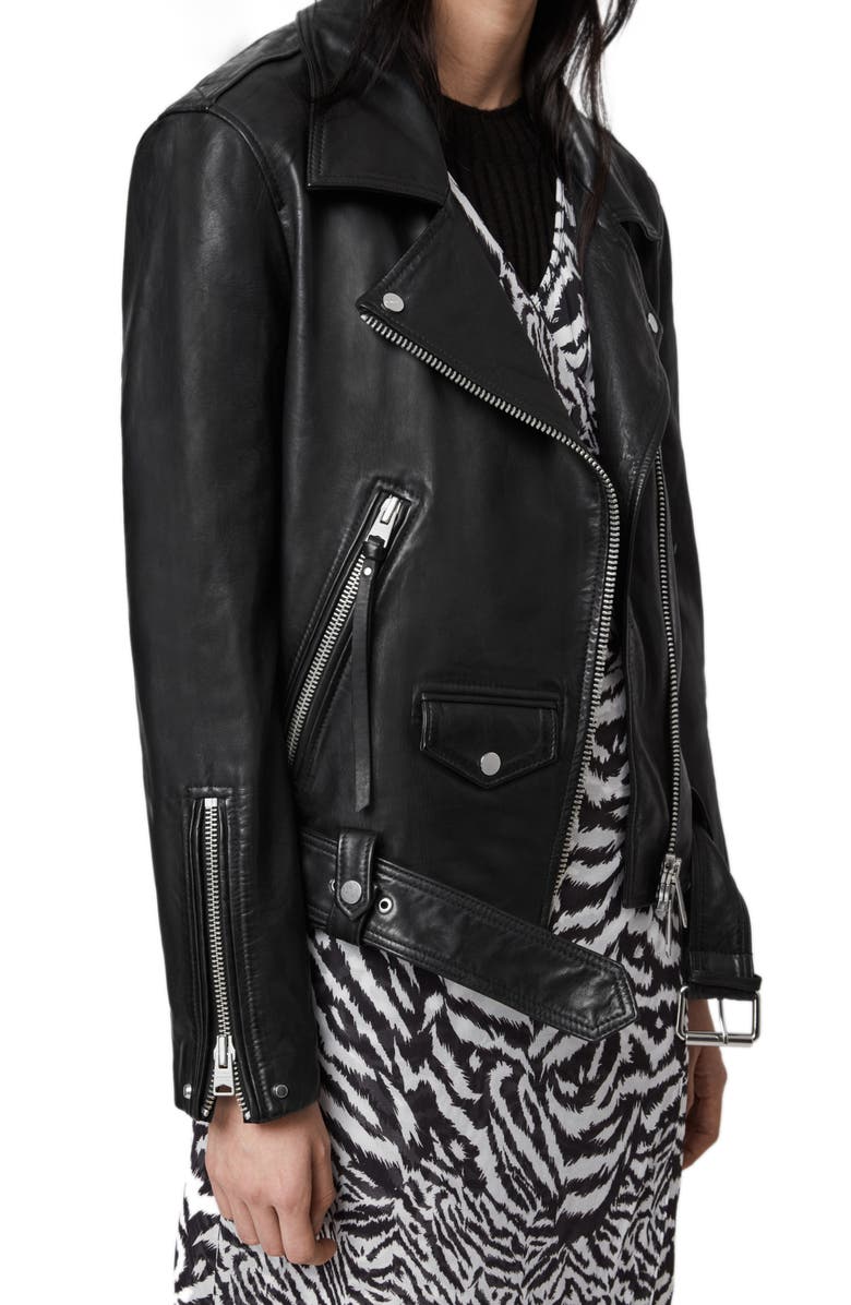 AllSaints Luna Leather Biker Jacket, Alternate, color, 